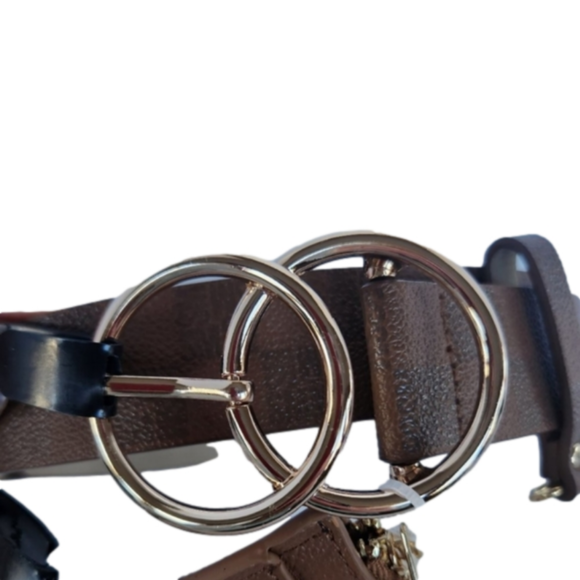 NWT Steve Madden Black Belt and Card Holder Set - New with Tags - Size Large - Picture 2 of 4